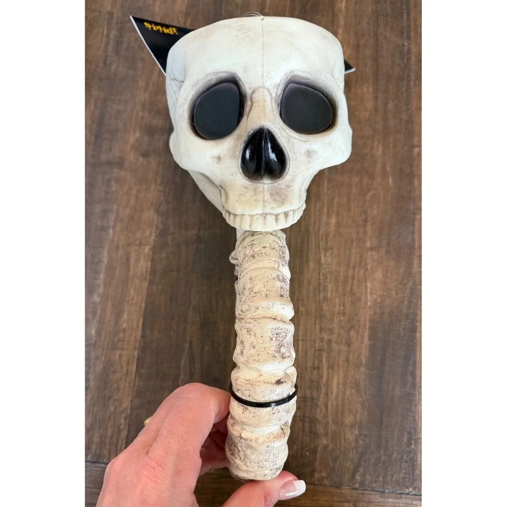 NWT Spirit Halloween Skull Funnel Beverage‎ Bong Flexible Spine Bone Plastic